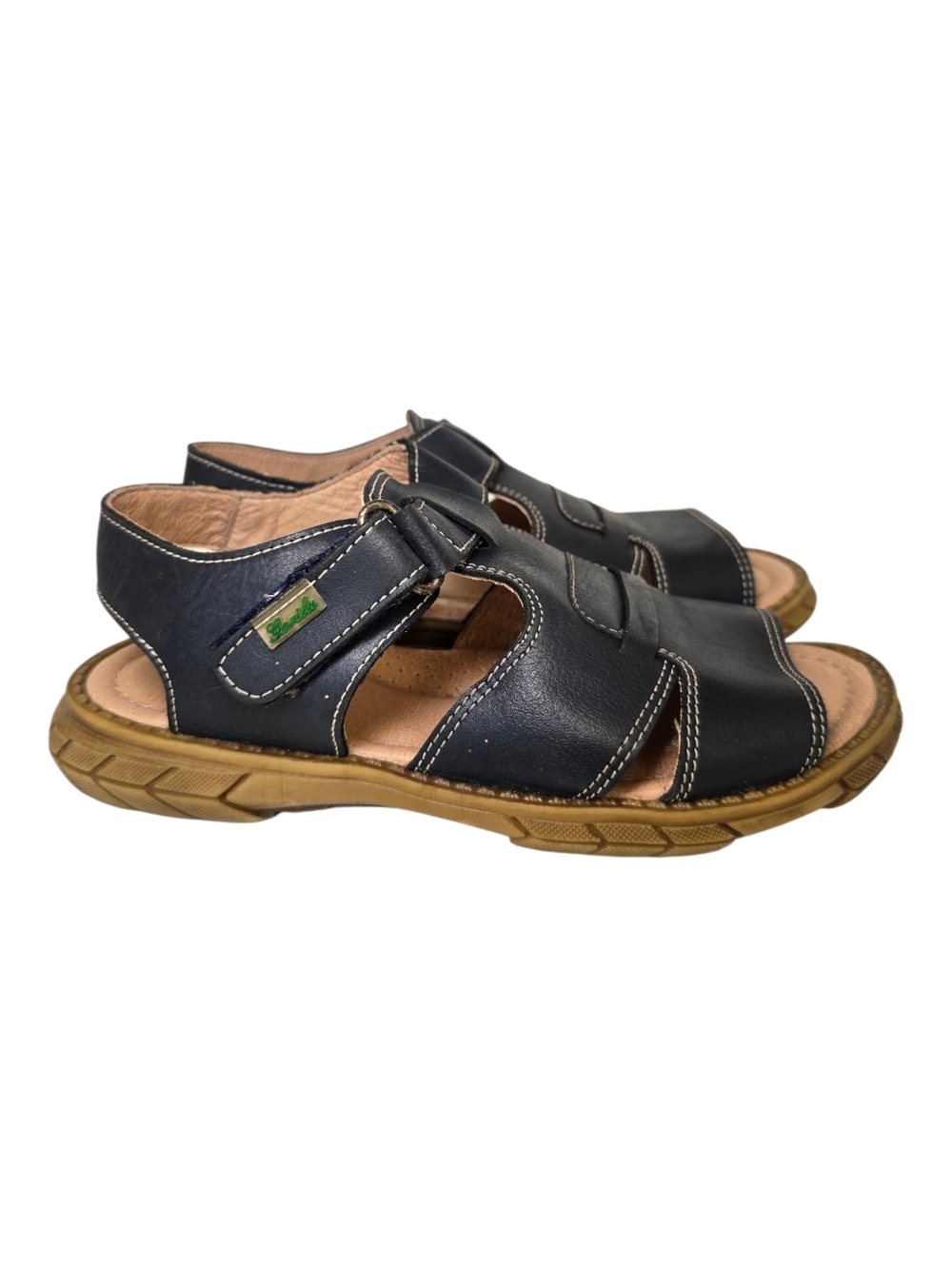 Gorila Kids Leather Sandals Size EU 33 / US 2 Navy Blue Spanish Comfort Shoes